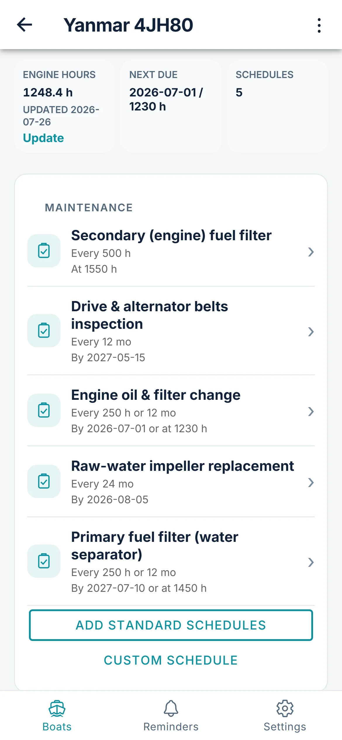 Equipment service record